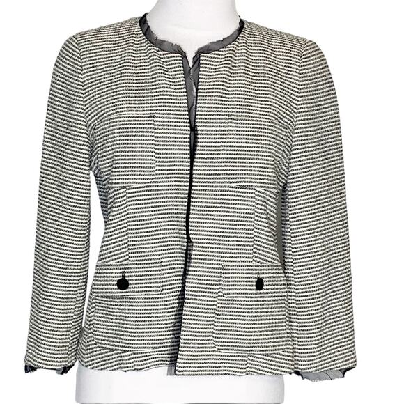 Weekend Max Mara striped silk trimmed jacket - Picture 1 of 6